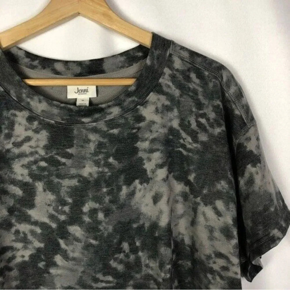 Jenni Intimates Gray Tie Dye Cropped T-Shirt M - Picture 4 of 5